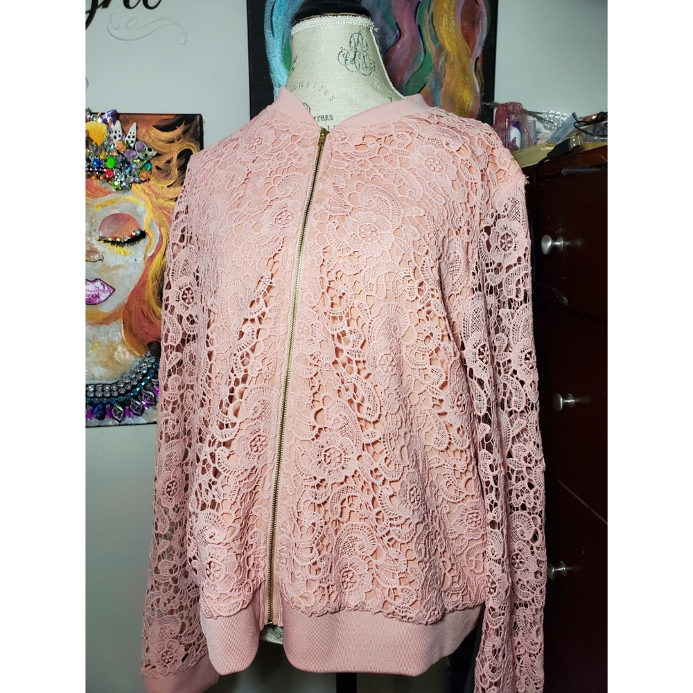 Lace Bomber Jacket